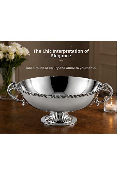 MD MİMOZA DEKOR Lamedore Black Pearl Silver Rope Patterned Presentation Tray ...