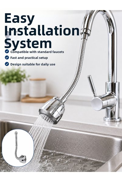 Lisinya 360 °   Rotatable Adjustable Faucet Extension Device Flexible Spiral ...