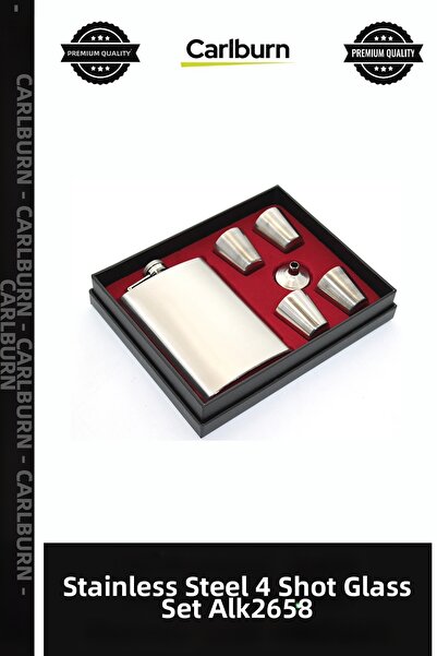 Carlburn Special Edition Gift Camping Accessory Stainless Steel Flask Set wit...
