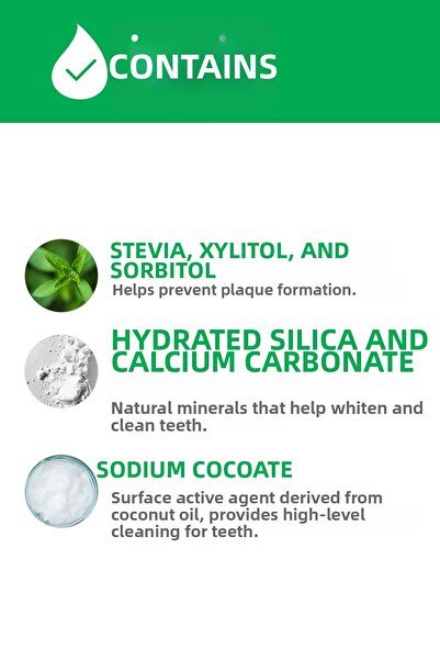 Siveno 100% Natural Toothpaste Whitening Mint Freshness Fluoride Free 65 Gr