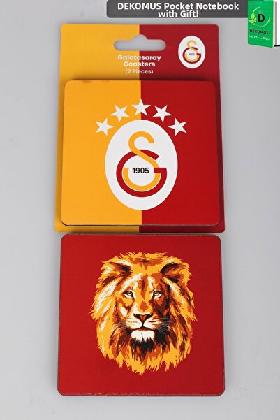 Galatasaray Licensed 2 Coasters, Dekomus Pocket Notebook, Gift