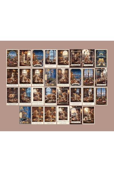 TELLGRAF Cat Themed Postcard Set (10X15 cm 30 Pieces)