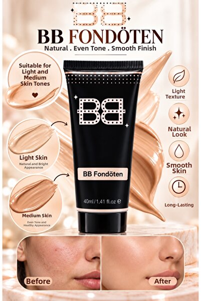 MAQYA KOZMETİK Bb Foundation, Natural Look, Light Texture, Suitable for Light...