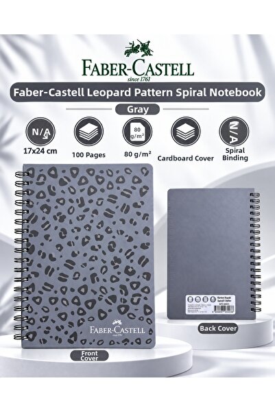 Faber Castell Leopard Patterned Spiral Notebook 17X24 cm 100 Sheets 80 Gr/M² ...