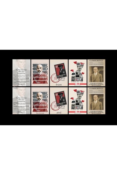 TELLGRAF Istiklal Anthem Themed Postcard Set (10X15 cm 10 Pieces)