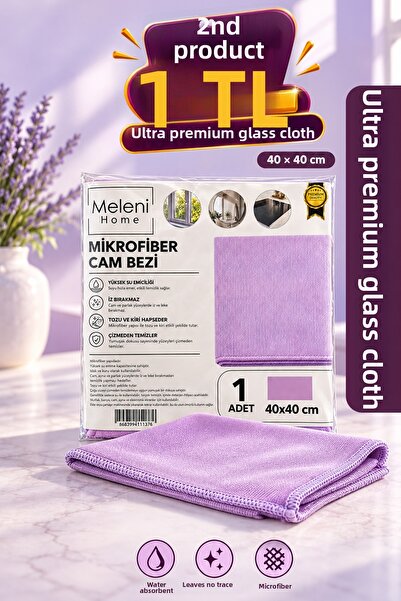 Meleni Home Ultra Premium Glass Cloth - 40X40Cm High Water Absorption, Dust-F...