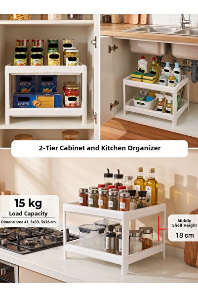 Özmet 2-Tier Cabinet and Kitchen Organizer