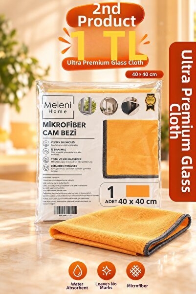 Meleni Home Ultra Premium Glass Cloth - 40X40Cm High Water Absorption, Dust-F...