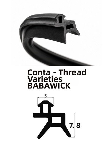 BABAWİCK Epdm Rubber Black Nat05 Pvc Door and Window Seal 25 Meters