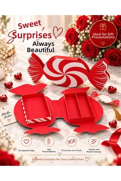 Loner Kutu Chocolate Box Candy Box Gift Box Valentine's Day Gift Box New Year's Box Birthday Box Candy-Looking Box Special Gift Box Mother's Day Cake Box (6 Pcs)