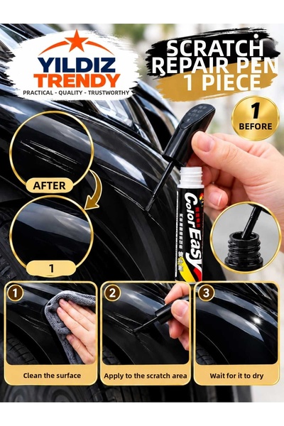 Yıldız Trendy Black Color Car Scratch Remover Touch-Up Pen
