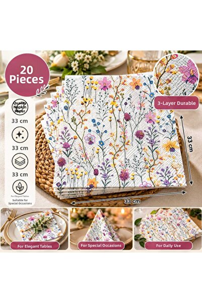 LOVYCO Double Layer Presentation Napkins - Vintage Pinterest Aesthetic, Prese...
