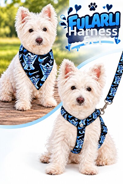 Angelapets Adjustable Scarf, Chest Harness and Travel Strap Set of 3