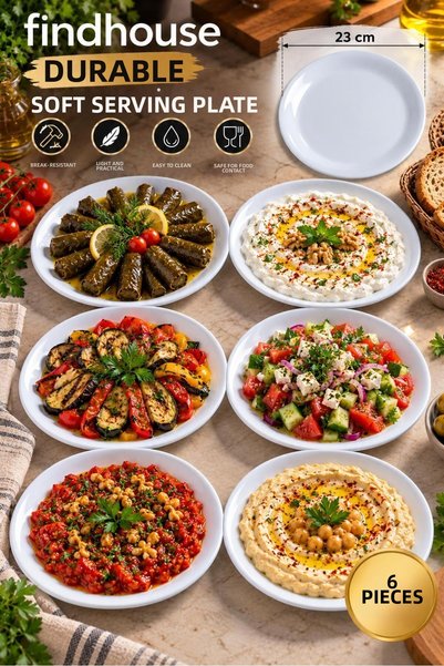 Bulika 6 Pcs 23cm Premium Unbreakable Melamine Soft Presentation Serving Plat...