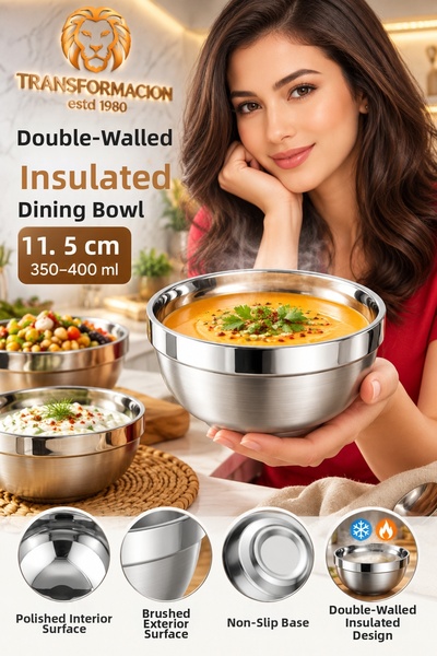 Transformacion Double Wall Insulated Salad Ice Cream Noodle Sauce Snack 11.5 ...