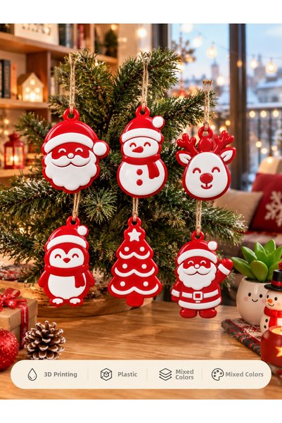 STREEF 6-Piece Christmas Ornament Set • 6 Christmas Ornaments for the Christm...
