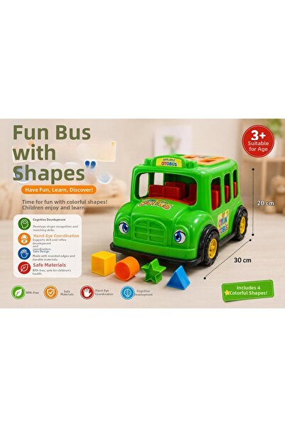 Brother Toys لعبة حافلة بولتاك و4 أشكال ملونة 30 سم.
