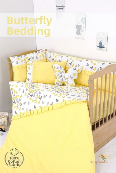 Umaybebek 70x110, Baby Duvet Cover Set, Padding, Flat Sheet - 100% Cotton