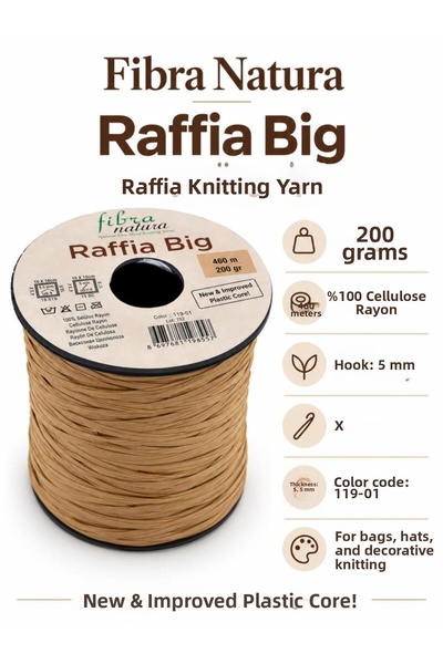 Himalaya Angel Bag Accessory 200 Gr Rafya Fibra Natura Raffia Big 119-01 (Str...