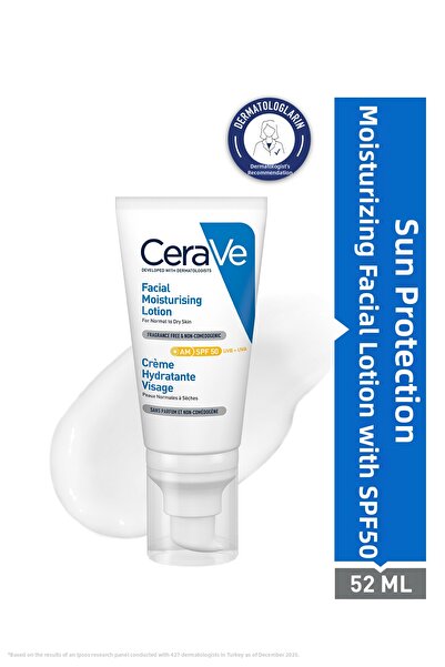 CeraVe SPF50 Αντηλιακή Ενυδατική Κρέμα Προσώπου 52 ml
