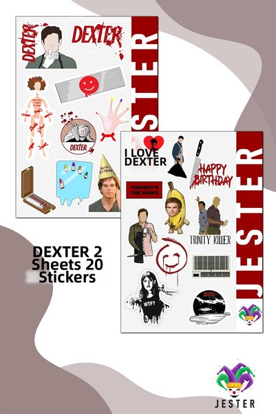 Jester ملصقات ديكستر 2 صفحات، ملصقات، دفتر يوميات، أجندة، مخطط، دفتر ملاحظات،...