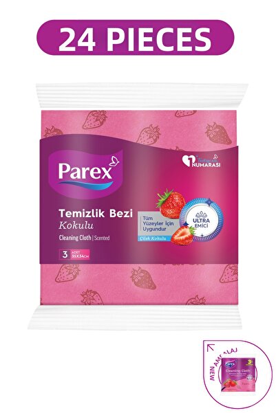 Parex Πανάκια καθαρισμού με άρωμα φράουλας 3 συσκευασιών 24 συσκευασιών