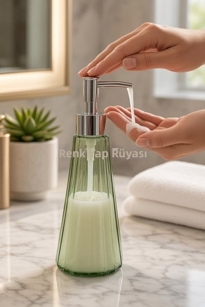RENK YAPI RÜYASI Stylish Quality Glass Liquid Soap Dispenser Kitchen Bathroom Compatible Liquid Soap Dispenser