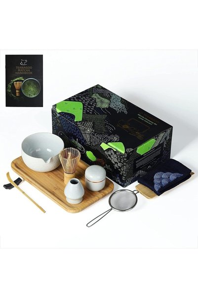 TEANAGOO Japanese Matcha Tea Set, 10-Piece Ceremony Kit, Bamboo Whisk, Cerami...
