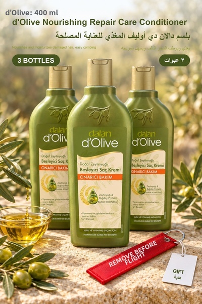 Dalan D'Olive Olive Oil Nourishing Repair Care Conditioner 400 ml X 3 Bottles