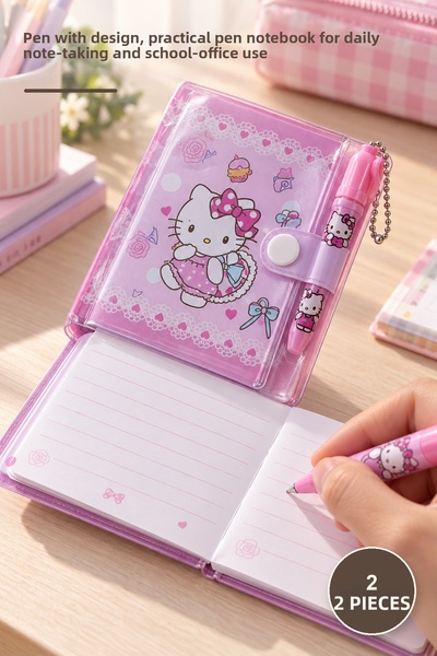 Yenilig 2-Piece Notebook with Pen – Pen-Attached Design, Practical Pen Notebo...