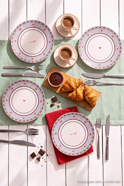 TRENDYOLMİLLA HOME طقم أطباق بورسلين للحلويات مكون من 4 قطع TPHAW27TBK00040