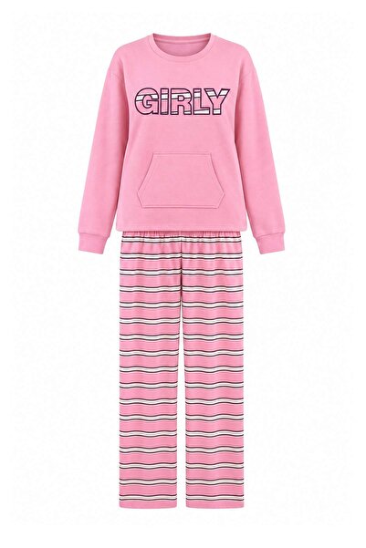 Trendyol Collection Pink Striped Soft Buttoned Knitted Pajama Set Thmaw27Pt00211