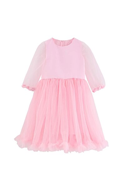 TRENDYOLKIDS Pink Tulle Birthday/Party Dress Woven Dress Tkdaw27El00017