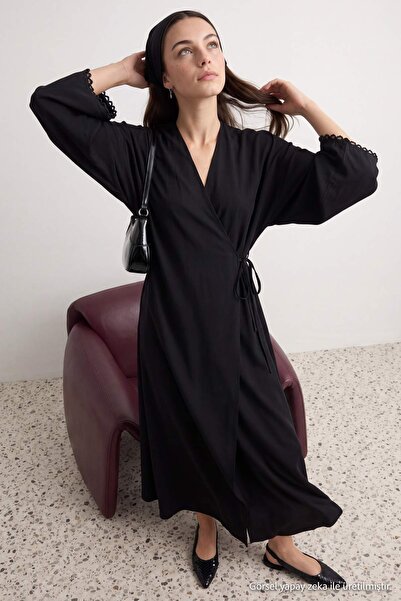Trendyol Modest Black Woven Dress&Jumpsuit Cap & Ferace Tctaw27Kf00011