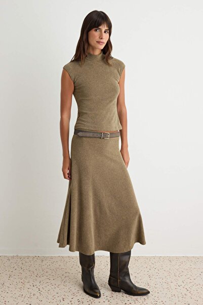 Trendyol Collection Khaki Knitted Bottom - Top Set Twoaw27Au00153