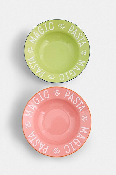 TRENDYOLMİLLA HOME 2-Piece Funtastic Pink&Green Bowl Plate Set 20 cm Tphaw27T...