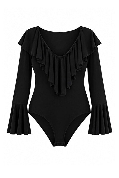 Trendyol Curve Black V-Neck Flywheel Detailed Snap Fastener Knitted Plus Size...