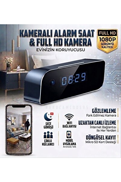 Nanocamcoders 1080P HD Mini Premium CCTV Kamera Sesli Video Kayıt Ev Ofis Güv...