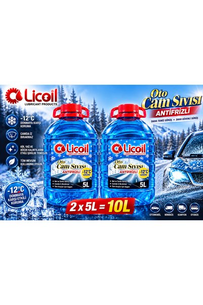 LİCOİL Antifrizli Oto Cam Suyu 2X5Lt= 10 Lt -12 Derece