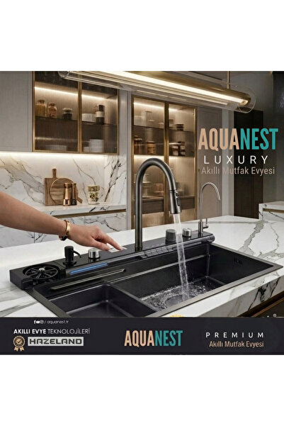HAZELAND AQUANEST 7 Tuşlu Akıllı Evye Smart Evye Akıllı Mutfak Eviyesi Smart ...