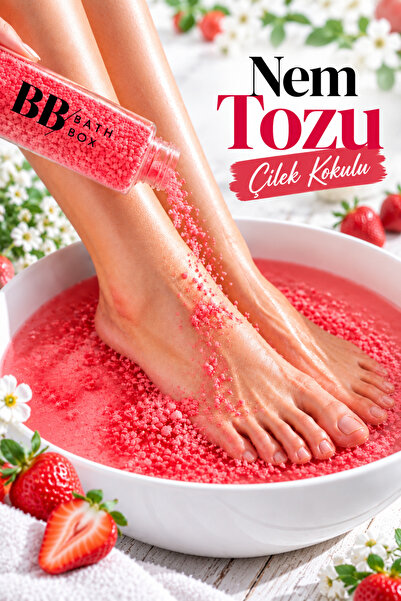 bath box Çilek Kokulu Manikür, Pedikür, Banyo Tuzu, Köpüren Banyo Tozu, Ayak ...