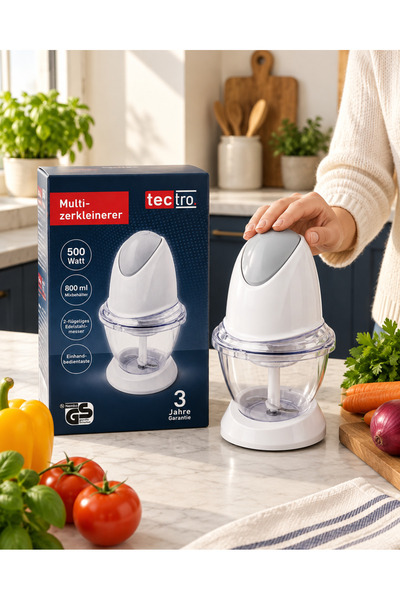 OEM Tocător electric Tectro 500W, 800 ml, Albastru