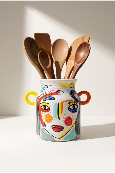 ARİENEL Ceramic Countertop Spoon Holder & Vase |   Kuşkulu Ethic |   Kitchen ...