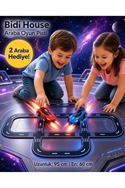 Bidi House Oyuncak Araba - Yarış Pisti - Aksiyon Pisti - Araba Parkuru - Eğit...