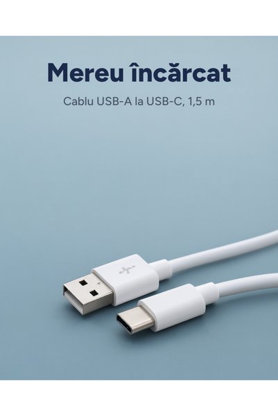 OEM Cablu USB-A la USB-C, 1,5 m, Alb