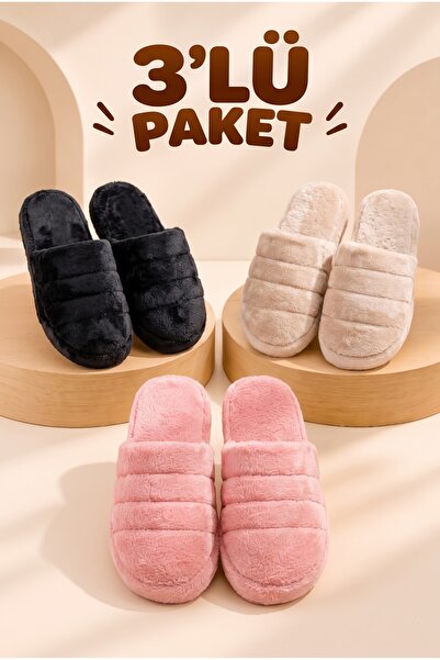 StWenn 3-Pack Advantageous Winter Plush House Slippers Silent Orthopedic Sole...