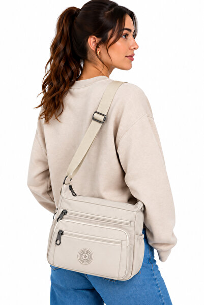 Bevitton Crossbody Bag Shoulder Bag Water Resistant Fabric 4100 Beige