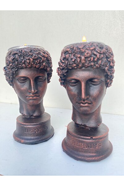 Wotrart 2 Adet Dekoratif Antık Heykel Biblo Polyester Mumluk Ölçü: 8cm