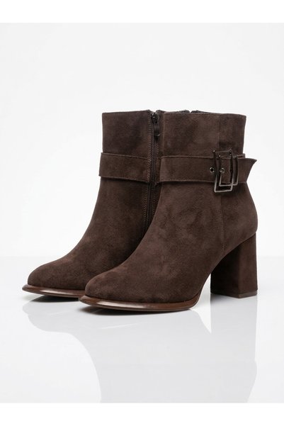 guijarro Women's Brown Suede Premium Suede Block Heeled Classic Ankle Boots ⁠...