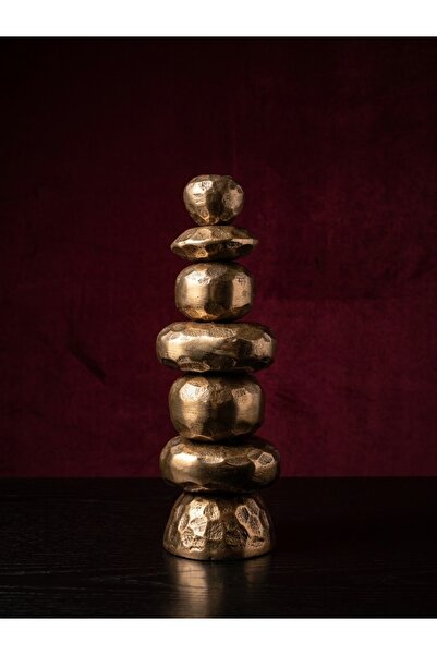 Genel Markalar Zen Formlu Gold Katmanlı Metal Şamdan